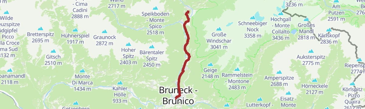 Route map: Bike route Tauferer Ahrntal